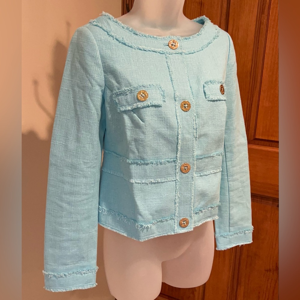 NWOT LILLY PULITZER MILLIE JACKET BLAZER IN SKY BLUE, SIZE XS